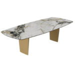 Auguste Dining Table - Doro Marble & Bronze Legs