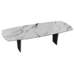 Auguste Dining Table - Fiorentino Marble & Black Legs