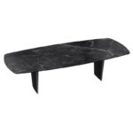 Auguste Dining Table - Marquina Marble & Black Legs