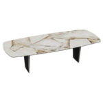 Auguste Dining Table - Patagonia Marble & Black Legs