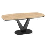 Bellagio Dining Table Clear Oak Ceramic
