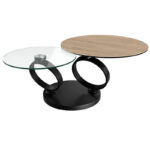 Eolia Coffee Table - Clear Oak Ceramic
