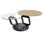 Ozone rotating Ceramic Coffee Table - Clear Oak