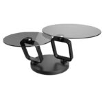 Ozone rotating Coffee Table - Tinted Grey Glass