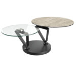 Polaris Swivel Top Coffee Table - Travertine