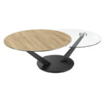 Riviera Swivel Top Ceramic Coffee Table - Clear Oak