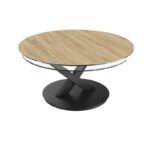Riviera Swivel Top Ceramic Coffee Table - Clear Oak