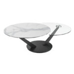 Riviera Swivel Top Ceramic Coffee Table - Matt Marble