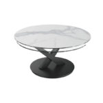 Riviera Swivel Top Ceramic Coffee Table - Matt Marble