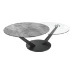Riviera Swivel Top Ceramic Coffee Table - Silver