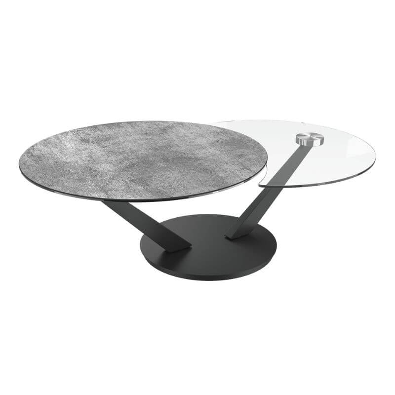 Riviera Swivel Top Ceramic Coffee Table - Silver