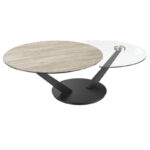 Riviera Swivel Top Ceramic Coffee Table - Travertine