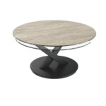 Riviera Swivel Top Ceramic Coffee Table - Travertine