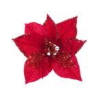 Glitter Poinsettia Clip 23cm