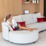 Nora Curved Chaise Sofa from Fama
