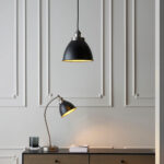 Franklin Small Pendant Aged Pewter and Black