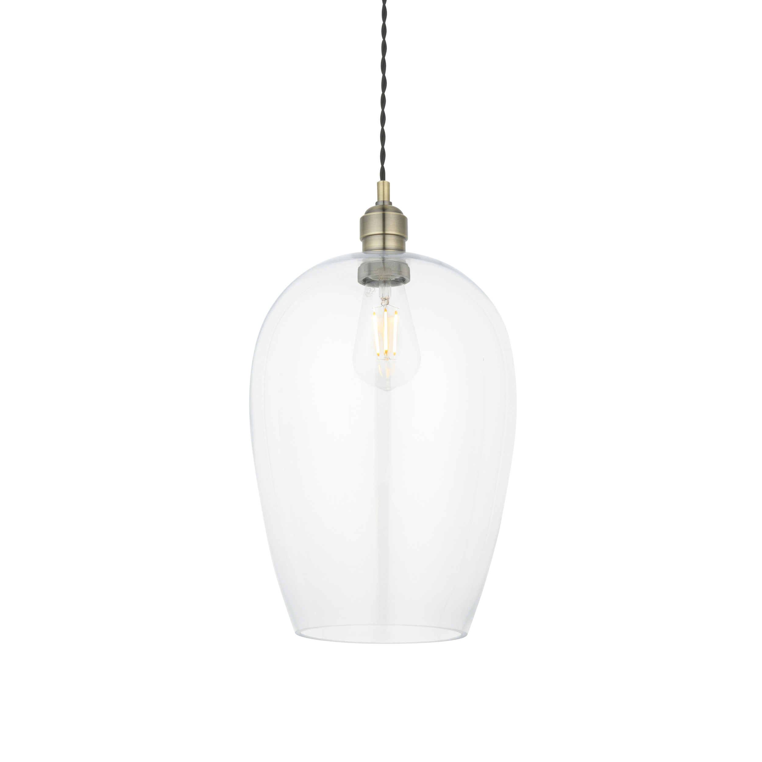 Arlo Glass Pendant Antique Brass from Endon