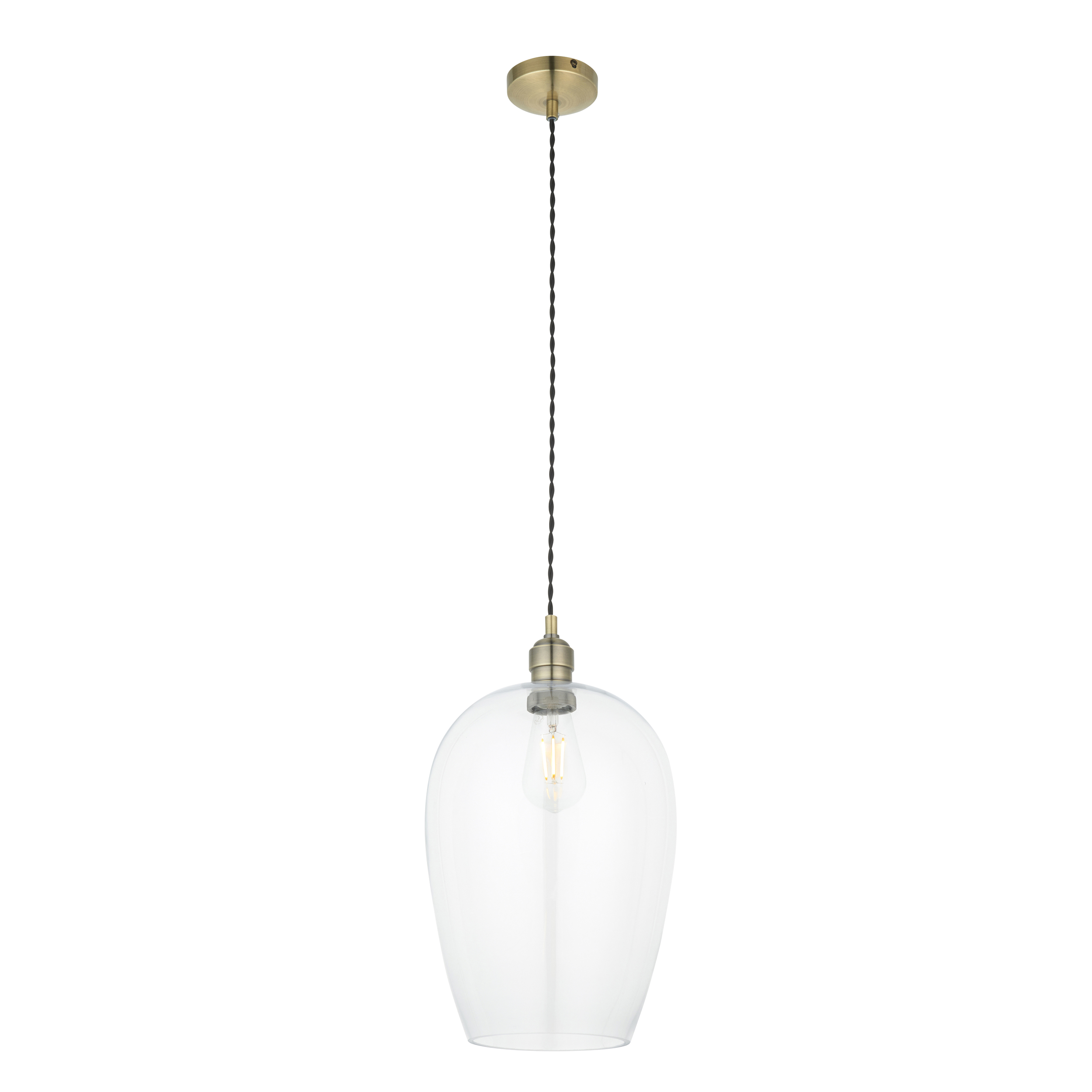 Arlo Glass Pendant Antique Brass from Endon