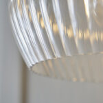 Lucent - Ribbed clear glass and bright nickel medium pendant