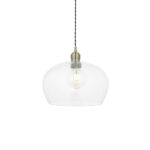 Aurelia Clear glass & antique brass medium pendant