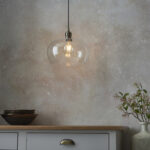 Aurelia Clear glass & antique brass medium pendant