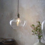 Aurelia Clear glass & antique brass medium pendant