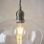 Aurelia Clear glass & antique brass medium pendant