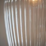 Arlo Ribbed Glass Pendant Bright Nickel
