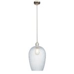 Arlo Ribbed Glass Pendant Bright Nickel