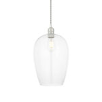Arlo Glass Pendant Bright Nickel from Endon