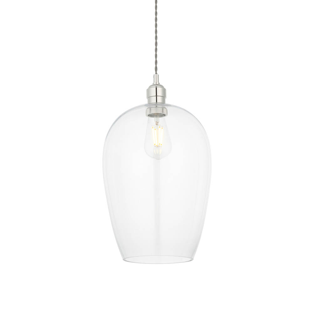 Arlo Glass Pendant Bright Nickel from Endon
