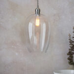 Arlo Glass Pendant Bright Nickel from Endon