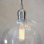 Arlo Glass Pendant Bright Nickel from Endon